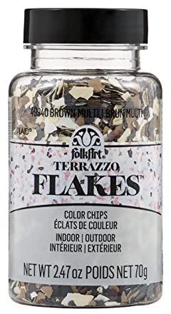 FolkArt, Terrazzo-Flocken, dekorativ, matt, für Heimwerker, Innen- und Außenbereich, Kunst- und Bastelprojekte, 49940, Braun, mehrfarbig, 70 g