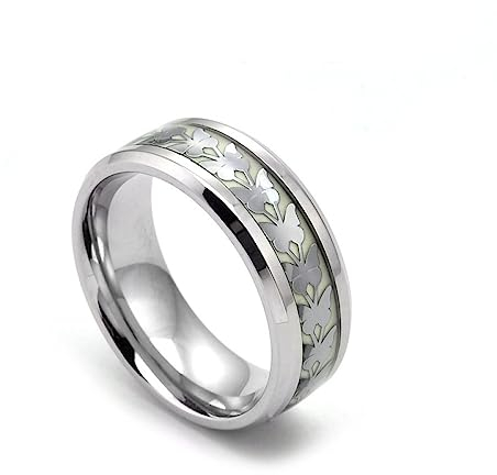 LODMLOER Im Dunkeln Leuchtende Ringe,Punk-Leuchtring Für Männer Und Frauen,Kreativer Geprägter Schmetterlingsring,Halloween-Jubiläumsparty,Leuchtender Schmuck,Lichtemittierendes Geschenk,Fotofarbe,9