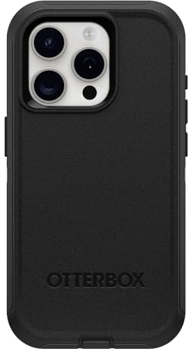 OtterBox Defender Case for iPhone 15 Pro, Shockproof, Drop Proof, Ultra-Rugged, Protective Case, 5x Tested to Military Standard, Black, No Retail Packaging
