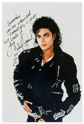 OWNPET Michael Jackson Autogramm Leinwand Poster Wandkunst Dekor Druck Bild Gemälde für Wohnzimmer Schlafzimmer Dekoration ungerahmt 30 x 45 cm
