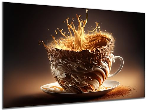 DARO Design - witziges Küchen-Bild auf 6mm HDF 30x20 cm Crazy Kaffee-Tasse - Wand-Deko Bilder Lustiges Geschenk