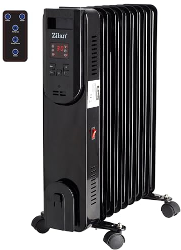 Öl Radiator 9 Rippen | 12h Timer | 2000 Watt | 3 Stufen | Energiesparend | Radiator Heizung | Ölradiator | Heizgerät | Paneelheizkörper | Elektroheizung | Heizkörper | Mini Heizung | LCD Display