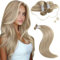 Moresoo Echthaar Extensions 60 cm Highlight Blond Bondings Pre Bonded Glatt Remy Haarverlängerung 50g 1g/s #16/22