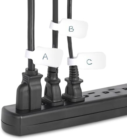 StarTech.com 3.5in (9cm) Cable Labels, 100 Pack, White, Hook-to-Hook Cable Tags, Write-On Cord Labels for Cable/Cord Management