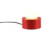 Kugel Tischleuchte ROT, Touch-Funktion, Glasschirm Weiß Ø12cm, Höhe 17cm