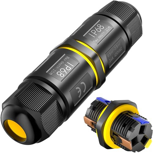 PEBA Connettore per cavi impermeabile a 3 poli, IP68, impermeabile, diametro del cavo 4-12 mm, scatola di distribuzione esterna, 3 conduttori, morsetto di collegamento con leva per esterni, scatola di