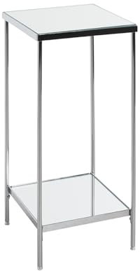 möbelando Blumentisch >52288< in Chrom, Metall, Spiegel 5 mm - 28x66x28cm (BxHxT)