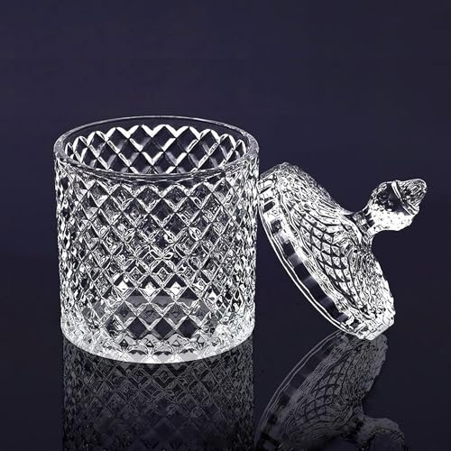 Plato Dappen para uñas acrílicas, 85 ml recipiente grande de monómero con tapa para líquido acrílico, vaso de vidrio transparente para polvo acrílico, esmalte de gel, limpiador de pinceles (Límpido)
