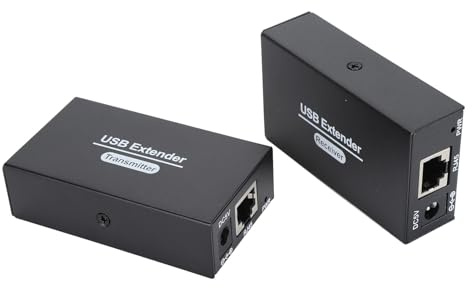 USB-Extender über Cat5e/Cat6/CAT7, USB 2.0-Ethernet-Extender Bis zu 262 Fuß/120 M mit 4 USB 2.0-Hubs, USB-RJ45-Extender Plug-and-Play für Alle Betriebssysteme, Tastatur und Maus