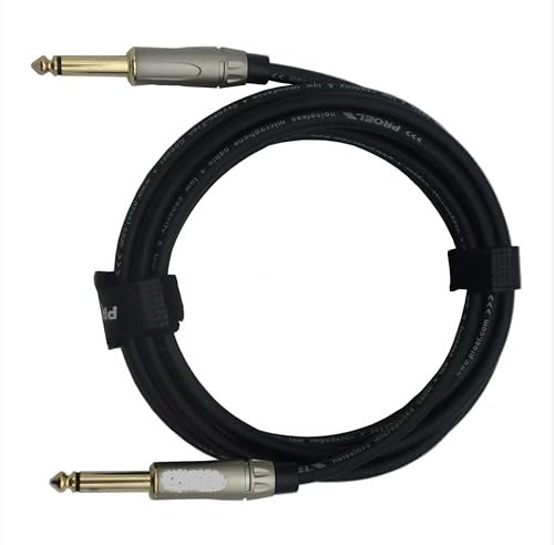 Gold Plated OFC 1/4 TS Electric instrument Cable guitar audio jack audio cable 6.3mm-6.3mm mono cable for Microphone/Guitar/Speaker/PA/Bass/Keyboard/ - 3m