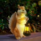 Solar Garden Squirrel Decor Statue Fairy Garden Accessories Outdoor Figurine LED Lights Art Housewarming Gift for Patio Yard Lawn Ornament Cute Animal Decoration Gifts