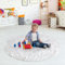 JingZhouYang Rund Teppiche Gegend 120x120CM, Nette Dicke weiche Kreis Teppich, Shag Flauschige Plüsch Teppiche Dekor für Kinderzimmer, Schlafzimmer, Wohnzimmer, Badezimmer(Weiß)