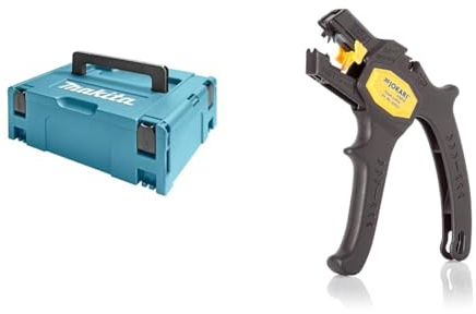 Makita 821550-0 Makpac Gr.2, Langlebig und Robust, 157 mm & JOKARI 20050 Abisolierzange Super 4 plus, Schwarz, 1 Stück