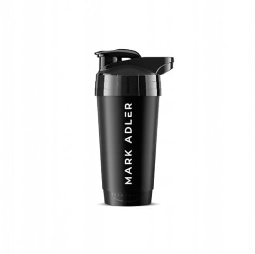 MARK ADLER Shaker Proteinshake - 700 ml - BPA frei - Qualität -mit Skala - auslaufsicher Shaker mit Sieb für klumpenfreie Shakes - Schwarz