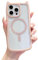 Emlivi Hülle für iPhone 12 Pro,Transparent Magnetisch Handyhülle, Niedliche 3D Cartoon Katzenohren Schutzhülle Silikon TPU Bumper Cover Magnet Crystal Clear Case Kitty Hülle für iPhone 12, Rosa