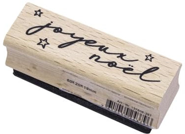 Artoz Stempel – Holzstempel – „Joyeux noël“ – 60 x 20 mm – Motivstempel zum Kartenbasteln für Weihnachten, Einladungen, Grüße