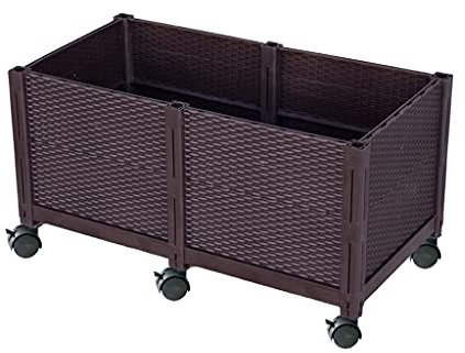 Fioriera rialzata mobile da giardino su ruote, con supporto per piante, per fiori, verdure ed erbe aromatiche, supporto per vasi da balcone