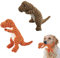 VARKAGE 2 Stück Hundespielzeug Unzerstörbar Robuster Dino Ausgestopftes Plüsch-Hundespielzeug Aggressive Kauer Unzerbrechliches Kauspielzeug für mittlere und große Hunde zum Spielen(braun, braun,30cm)
