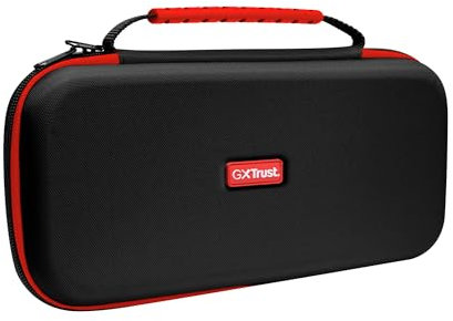 Trust Gaming GXTrust 1251 Pochette pour Nintendo Switch 2, Étui Switch avec Conception Antichoc, Poignée, Espace pour 4 Joy-Cons, Housse avec Pochette pour Dragonnes et 12 Jeux, Noir