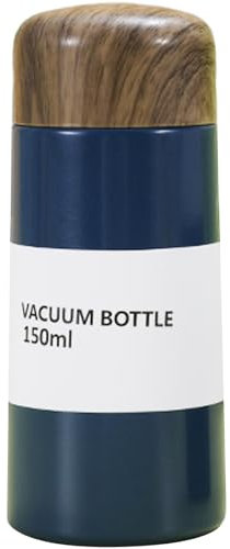 Lamppdcor Mini Botella de Agua de 150 ml - Taza Termo de Acero Inoxidable con Tapa de Corcho y colador de té