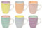 Cookinglife Pastel Harmony | Coffee Mugs Set of 6 | 340ml | Ceramic | Tea Mugs | Pastel-Coloured | Dishwasher Safe | Microwave Safe | Oven Safe