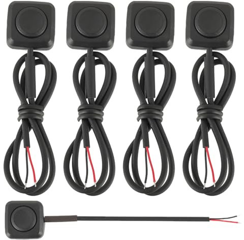 EPLZON 5 Piezas Interruptor Pulsador Momentáneo, Botones Bocina ON/Off 12V-24V Mini Interruptor de Botón para Bocina Automóvil Control Industrial, Experimentos Electrónicos