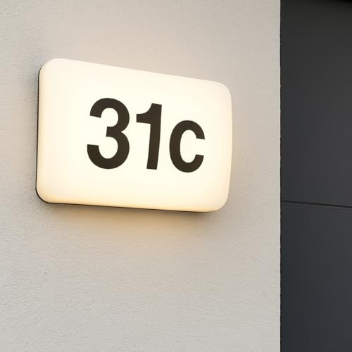 CGC Lighting LED Wall Ceiling Outdoor Bulkhead Light Waterproof Shed Conservatory Garden Porch Patio Driveway Garage (Black House Number)