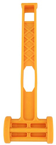 Adfaga Martello da campeggio in plastica resistente Martello per picchetti da tenda portatile Cacciavite per chiodi da terra leggero per avventure all'aria aperta Giallo 26 cm