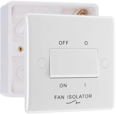 BG Electrical Nexus 800 Series 1 Gang 10AX 3 Pole Fan Isolator Switch with 32mm Surface Pattress Box, White Moulded, IP20, 815 & 891