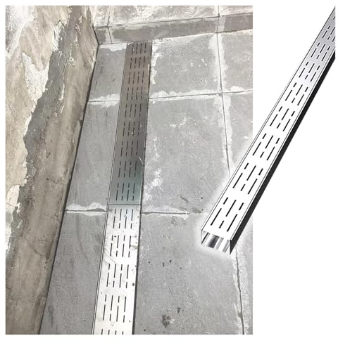Entwässerungsrinne Entwässerungsrinne for Betonauffahrten, 2, 3, 4, 6, 8 Zoll Breit; Schmaler Entwässerungsrost for Unterirdische Terrassen, Höfe Und Garagen; Abwasserrohr(5x3cm(2.0x1.2in))