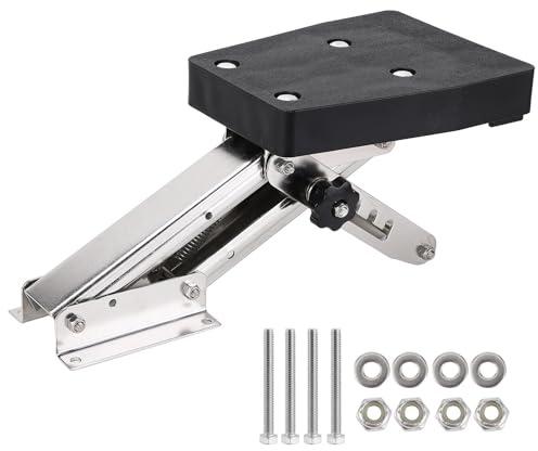 Bootsmotor Halterung Bracket Edelstahl 25PS 50kg für 2 Takt Außenbordmotor | Universelle Motorhalterung für Außenborder mit 5 verstellbaren Positionen und Federunterstützun
