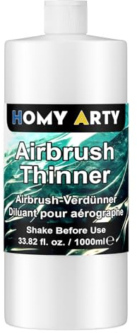 HOMY ARTY Airbrush Verdünner - 1000 ml Acrylfarben Verdünner | Wasserbasis, zur Verbesserung des Farbflusses für Airbrush Farben für Schuhe, Kleidung, Metall- und Kunststoffmodelle