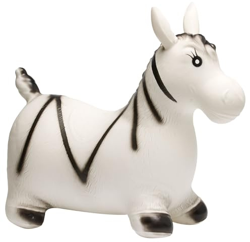 ToyToyToy Sprungpferd Hüpfpferd Hüpftier Hüpfpony 62 cm Verschiedene Motive (Zebra (schwarz/weiß))