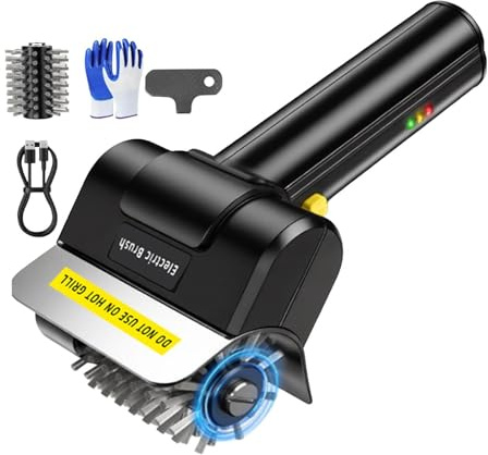 Cepillo Eléctrico para Barbacoa Recargable por USB | Limpiador De Parrilla, Cerdas De Alambre De Alto Par, Herramienta Automática De Limpieza