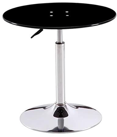 Mesa de centro redonda de cristal de altura ajustable, cristal templado elevable para espacios pequeños, diseño moderno y elegante para balcón o bar