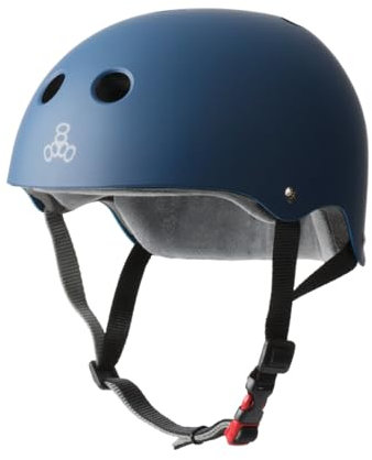 Triple 8 New York 337024-011-4LX Sweat Saver Cert Helmet, Rubber Navy, X-Large