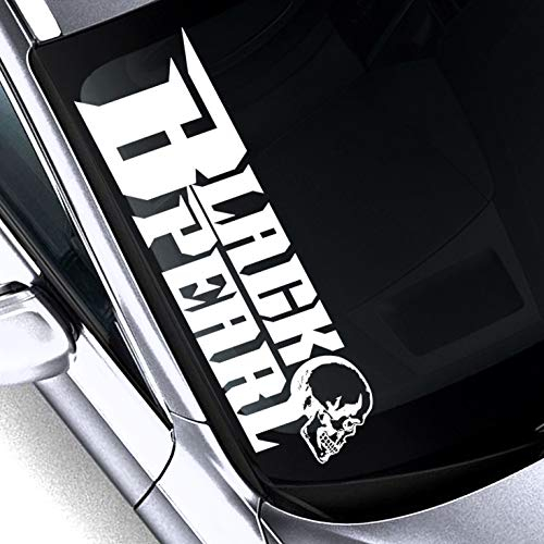HR-WERBEDESIGN 1x Black Pearl 60cm Pirat Frontscheibenaufkleber xx Black Pearl Motorrad Aufkleber