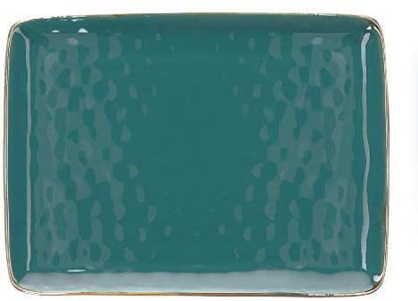 Rose & Tulipani - Vassoio Rettangolare Ottanio - Arredo Casa, Cucina - Linea Concerto di Colori - Idea Regalo - Stoneware - 26,5x36 cm