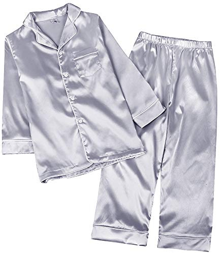 amropi Ensemble Pyjama De Famille Pyjamas en Soie Vêtement de Nuit Ensembles pour Femme Enfant Blanc,L