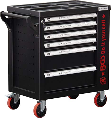 BGS Diy 6055-1 | Carrello da officina | 6 cassetti | 1 porta laterale | vuoto