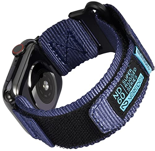 Kompatibel mit Apple Watch Series 10 Armband Series 9/8/7/6/5/4/SE/SE2, Nylon Sportarmband mit gewebtem Design für 46mm/45mm/44mm (L,Blau)