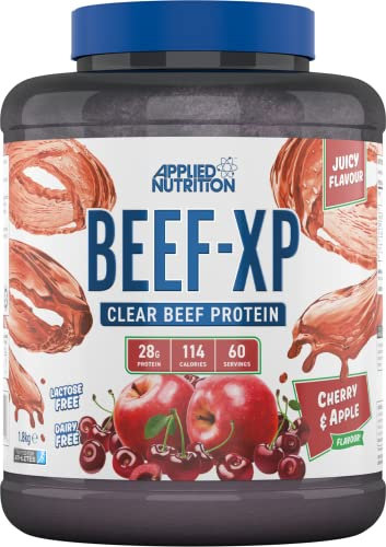 Applied Nutrition Clear Hydrolysed Beef Protein Isolate Powder, Fruit Juice Style, Dairy Free, Lactose Free, Zero Sugar, Low Fat, 1.8kg - 60 Servings (Cherry & Apple)
