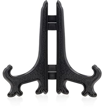 Funzhan 2pcs Schwarz Plastik Acryl Staffelei Fold-Display-Ständer Plastik Bilderrahmen Platten ständer Halter - 15 CM