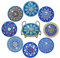 8 Stück Diamond Painting Untersetzer mit Halter, Diamond Painting, Wiederverwendbare DIY Blaues Mandala Tassenuntersetzer mit Diamanten und Montagewerkzeuge fur Tassen,Vasen, Kerzen Dekoratio