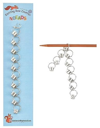 NBEADS 2 Uds Cubo Encanto Tejer Contador Cadenas, Números de Metal del 0 al 9 Marcador de Puntos para Tejer Ganchillo Seguimiento del Progreso del Proyecto, Plata Antigua (hasta 9mm)