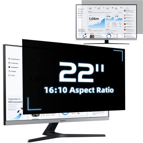 Mamol 22 Inch Computer Privacy Screen Filter 16:10 Aspect Ratio, Anti-Blue Light and Anti Glare Removable 22 in Privacy Screen Filter, for Computers/Desktops Privacy Protection Filter