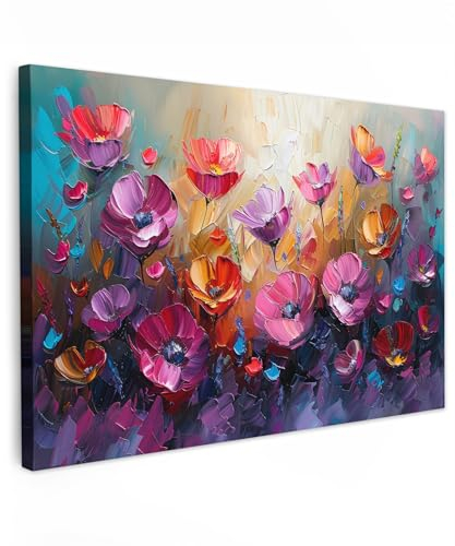 MuchoWow© Wandbilder Groß 120x80 cm XXL Schlafzimmer Home Deko Wohnung Bild Wohnzimmer Fotoleinwand Wand Bilder Leinwand Wall Decor Blumen - Botanisch - Kunst - Rosa - Natur