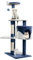 Nobleza Rascador para Gatos, Altura 118.5 cm, Árbol Estable para Gatos, 4 Plataformas, 1 Cueva, 1 Pompón, 1 Peluche, Azul