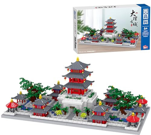 Aigidusansu World Architecture Blocks Building Set, Ancient Chinese Architecture Gardens,the Great Wall, Mini Diamond Blocks, Building Toy 3D puzzle for Children Gift