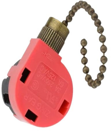 Interruptor extracción del ventilador techo 125/250V 3/6A 3 velocidades 4 cables Reemplazo ventilador techo con control cadena tracción Reemplazo interruptor control velocidad para Luz pared (Bronce)